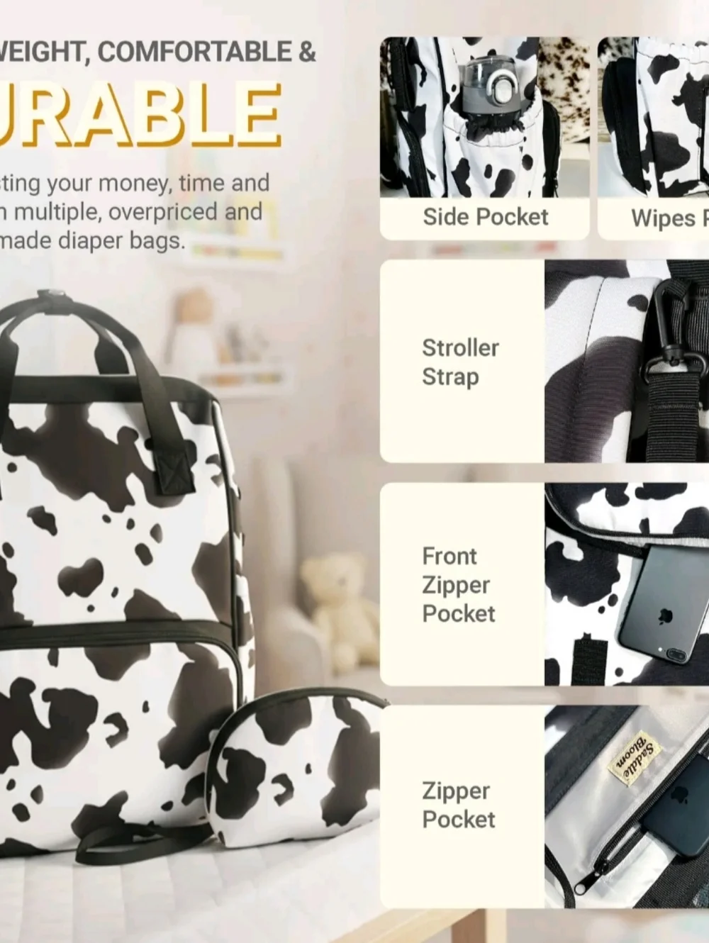 2 IN 1 DIAPER BACKPACK / BABY BAG